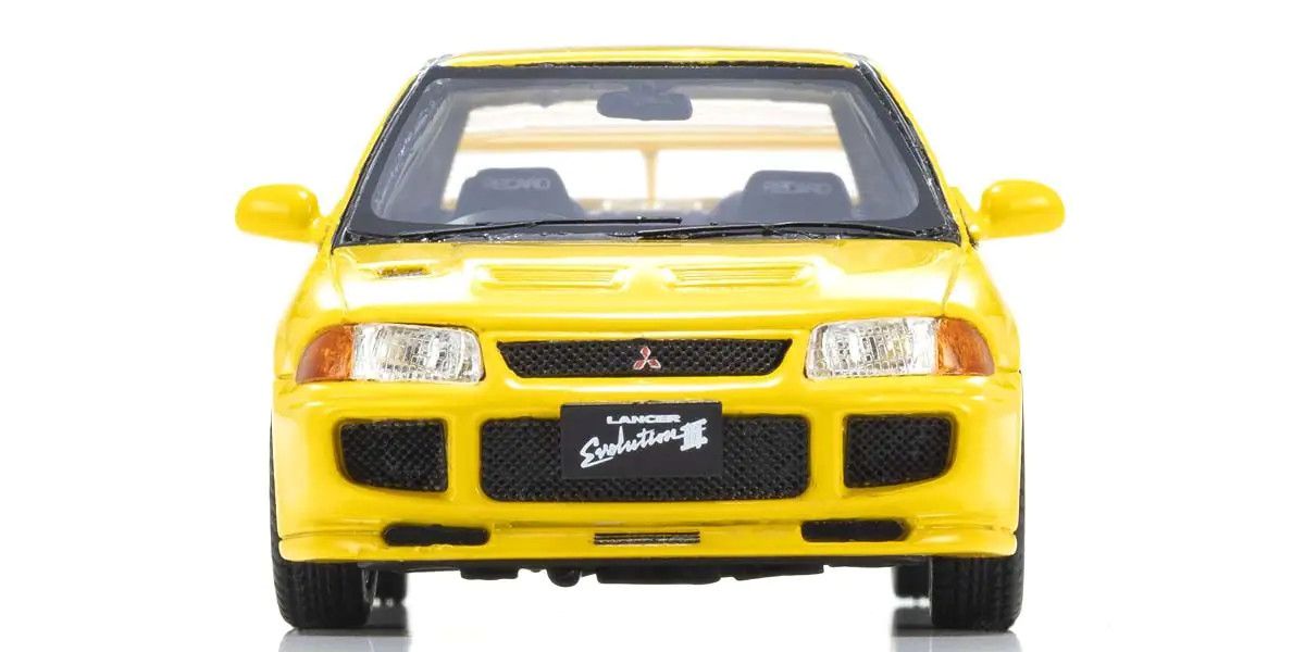 KYOSHO KYOKSR43120Y Original Diecast 1/43 Mitsubishi Lancer Evolution III Yellow