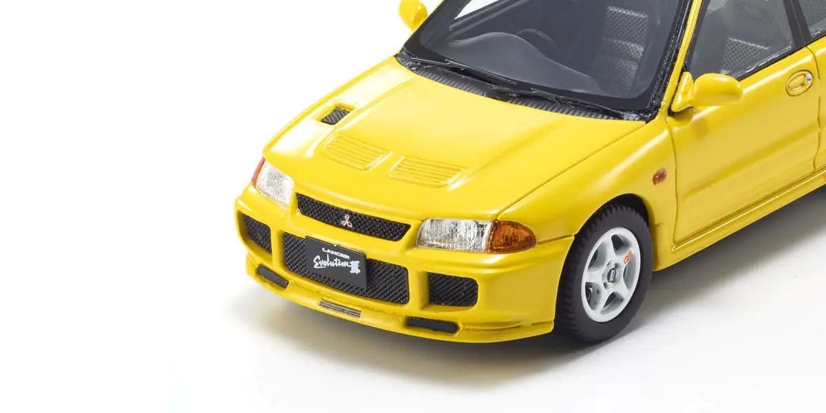 KYOSHO KYOKSR43120Y Original Diecast 1/43 Mitsubishi Lancer Evolution III Yellow