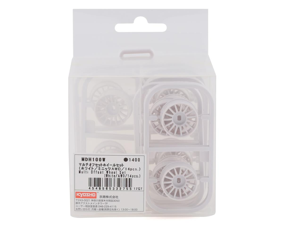 Kyosho MDH100W Mini-Z AWD Multi Offset Wheel Set (14) (White)