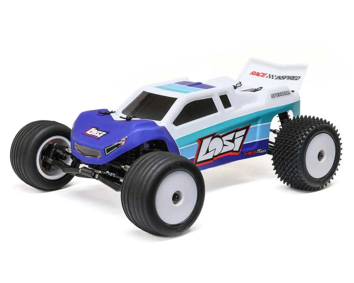 Losi LOS-1056T2 Mini-T 2.0 V2 1/18 RTR 2WD Brushless Stadium Truck (Blue) w/2.4GHz Radio, Battery & Charger