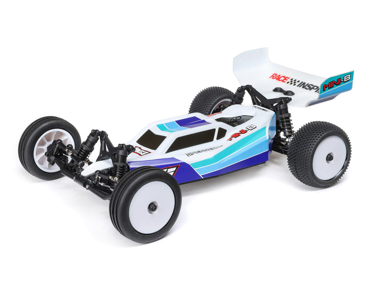 Losi LOS01024T2 Mini-B 1/16 RTR Buggy 2WD sans balais (bleu) avec radio 2,4 GHz, batterie et chargeur