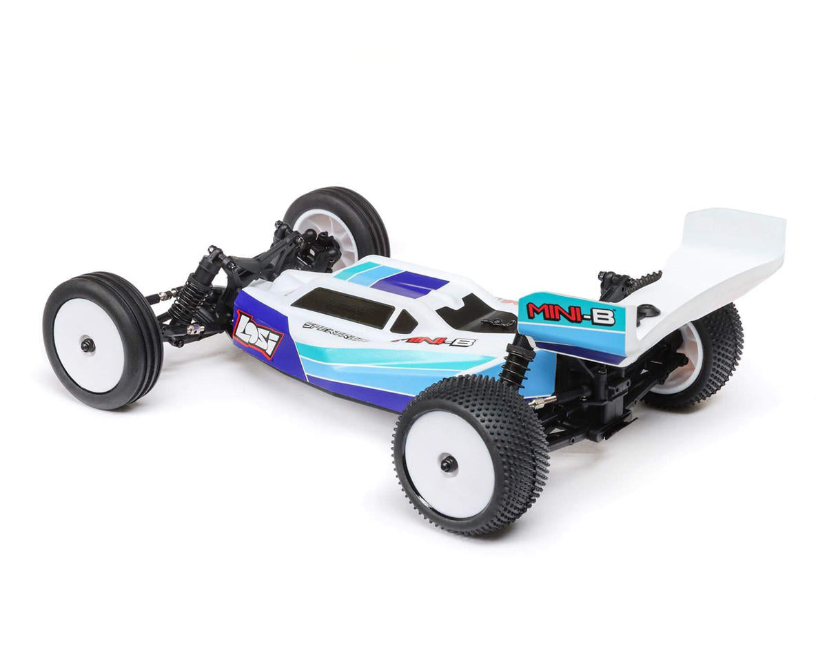 Losi LOS01024T2 Mini-B 1/16 RTR Buggy 2WD sans balais (bleu) avec radio 2,4 GHz, batterie et chargeur