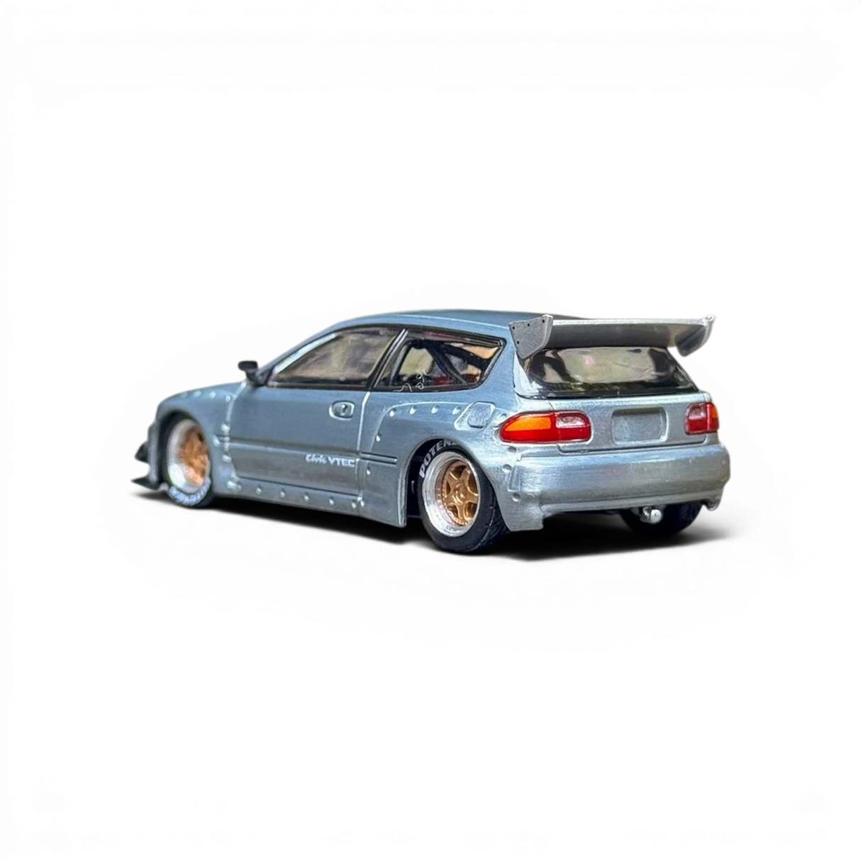 Pop Race Honda Civic EG6 Raw Metal 1:64