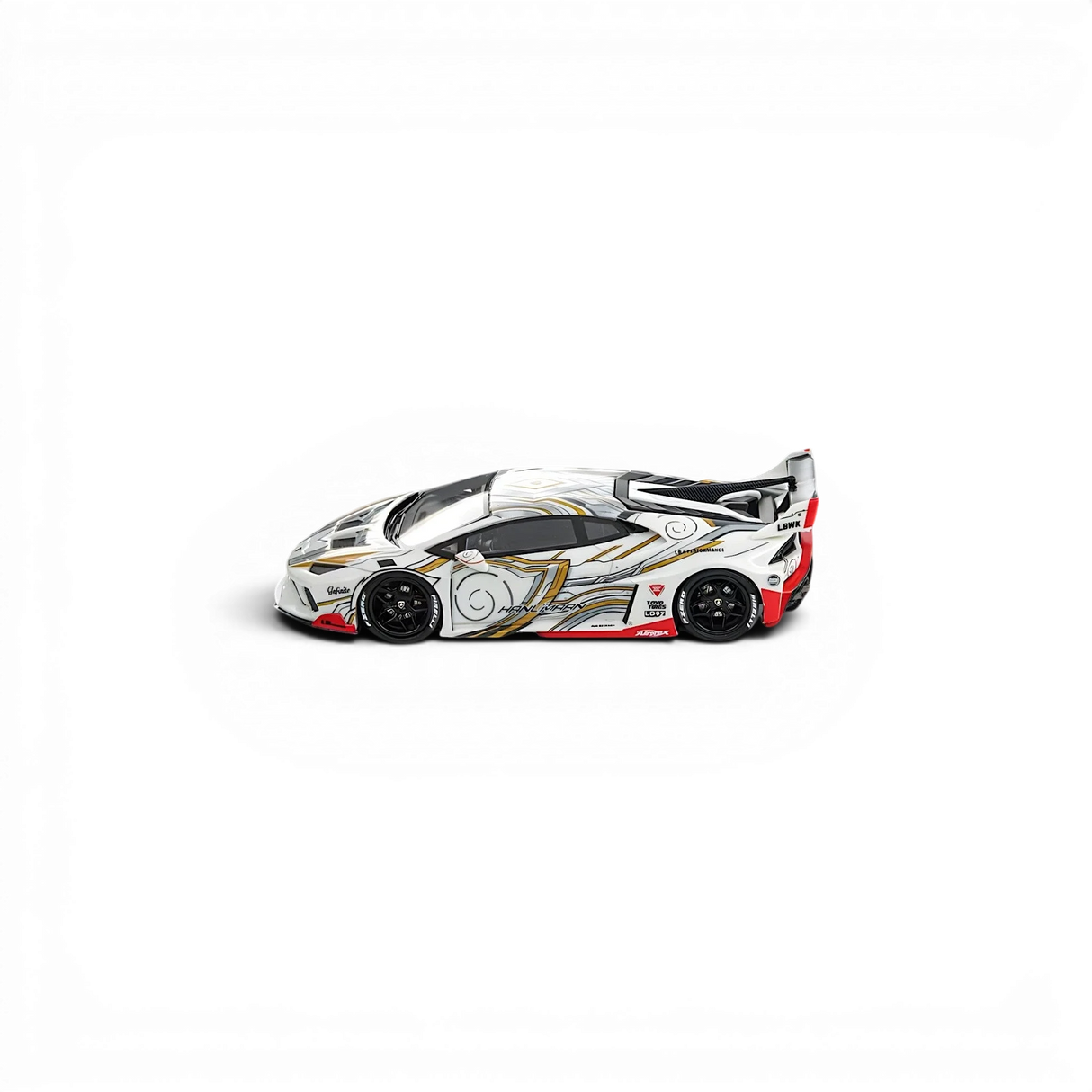 Flame Lamborghini Huracan GT LP610 White Gray - Glow in dark 1:64