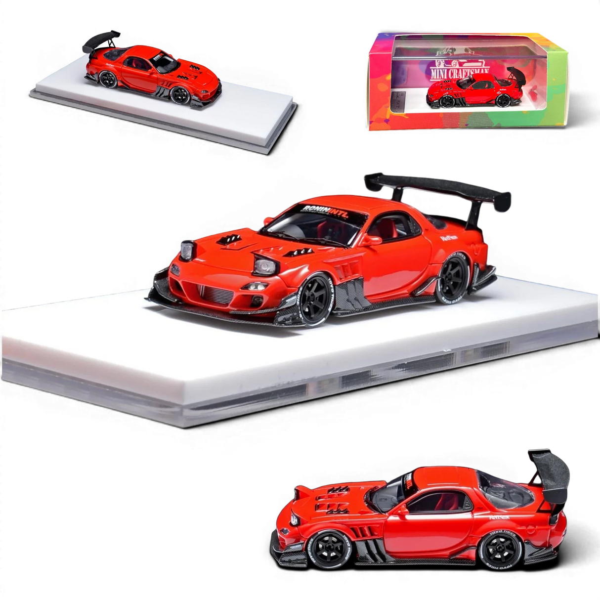 YM Model x Minicraftsman Mazda RX-7 Modified Red 1:64