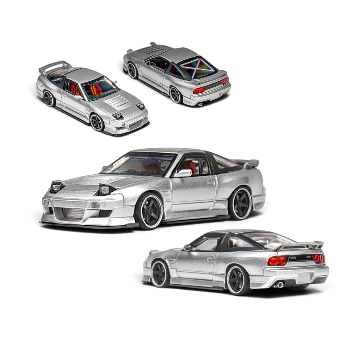 MicroTurbo Nissan 180SX Miyabi Metallic Silver 1:64