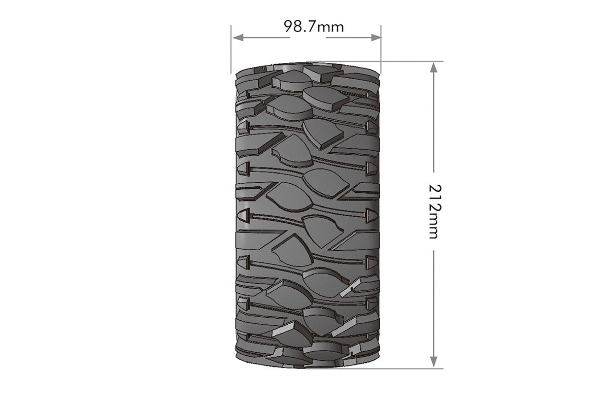 LOUISE T-3351BM MFT X-Rowdy Sport Monster Truck Tires, 24mm Hex, Mounted on Black Rim (2)