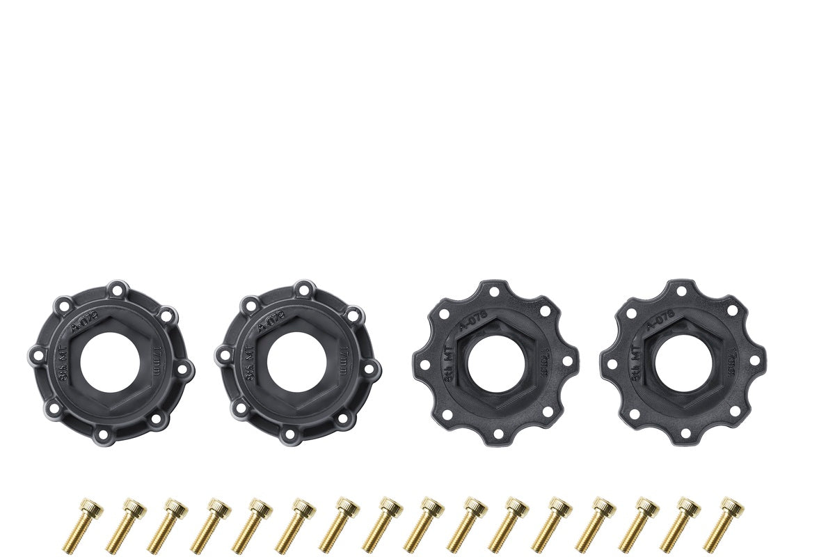 Louise LOULT3355SB R/C MT-Mallet Speed 1/8 Monster Truck Tires, 0" & 1/2" Offset, 17mm Removable Hex on Black Rim, Soft (2)