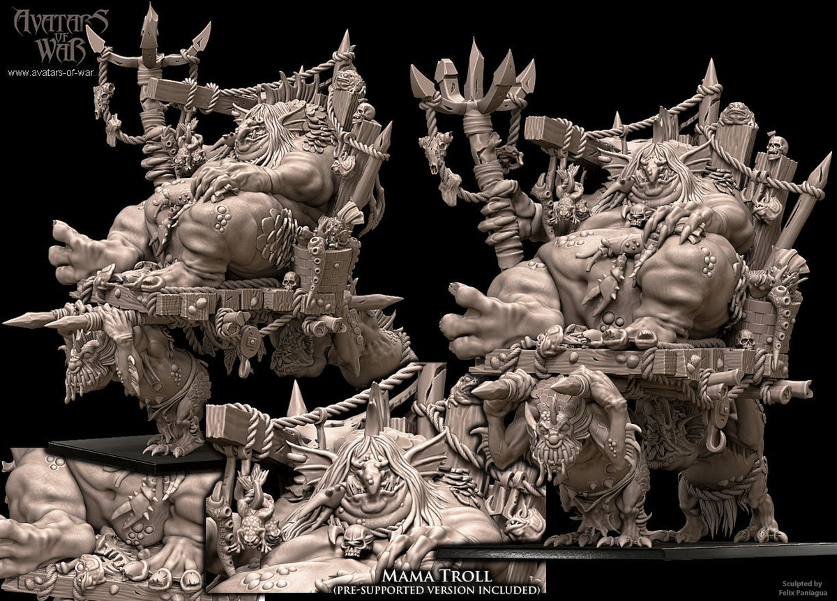 3D printed Momma Troll by Avatars of War