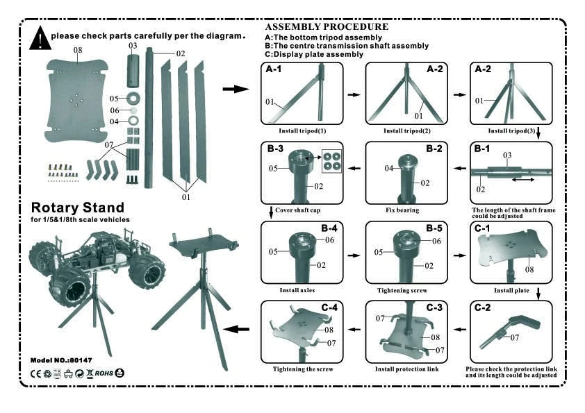 REDCAT Racing 80147N 1/5th Aluminum Car Stand Unassembled
