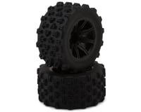 MJX HYPER GO 1.9" 8-Spoke Pre-Mounted Off-Road Tires (Black) (2) (Front/Rear) w/12mm Hex