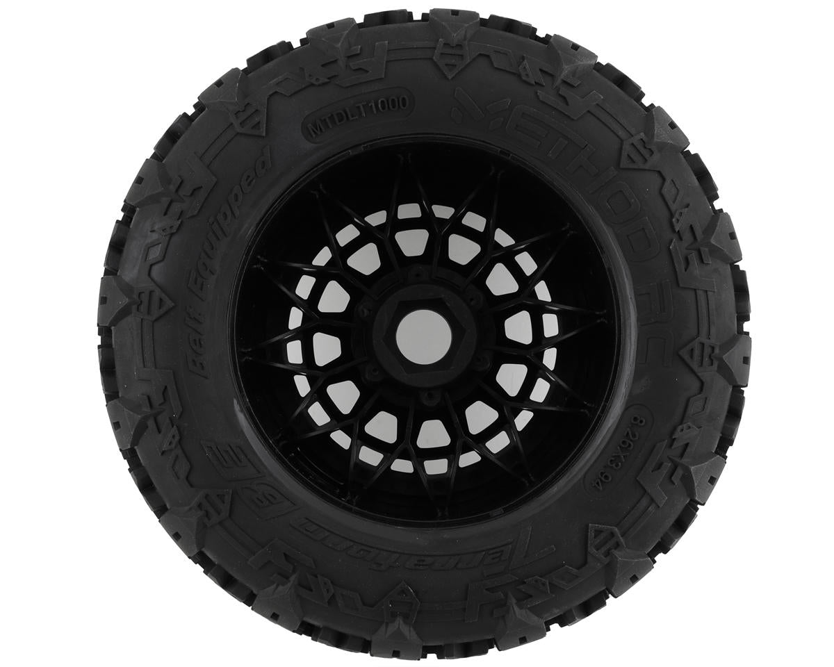 Method MTD1000 RC Terraform Belted Pre-Mount 1/5 Monster Truck Tires (Black) (2) w/Array 24mm Hex Wheels