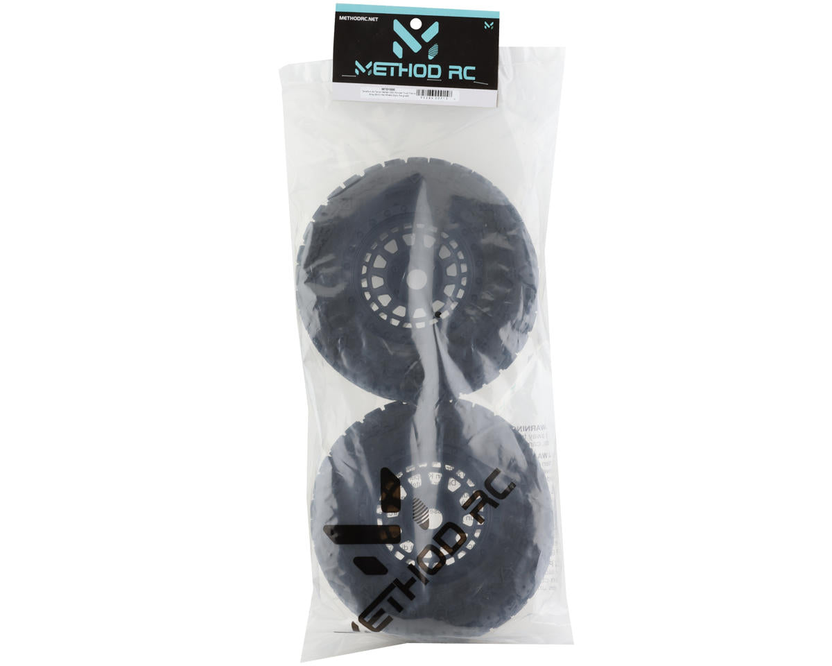 Method MTD1000 RC Terraform Belted Pre-Mount 1/5 Monster Truck Tires (Black) (2) w/Array 24mm Hex Wheels