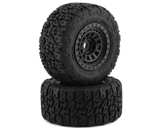 Method MTD1025 RC Terraform Belted Pre-Mount 1/8 Monster Truck Tires (Black) (2)