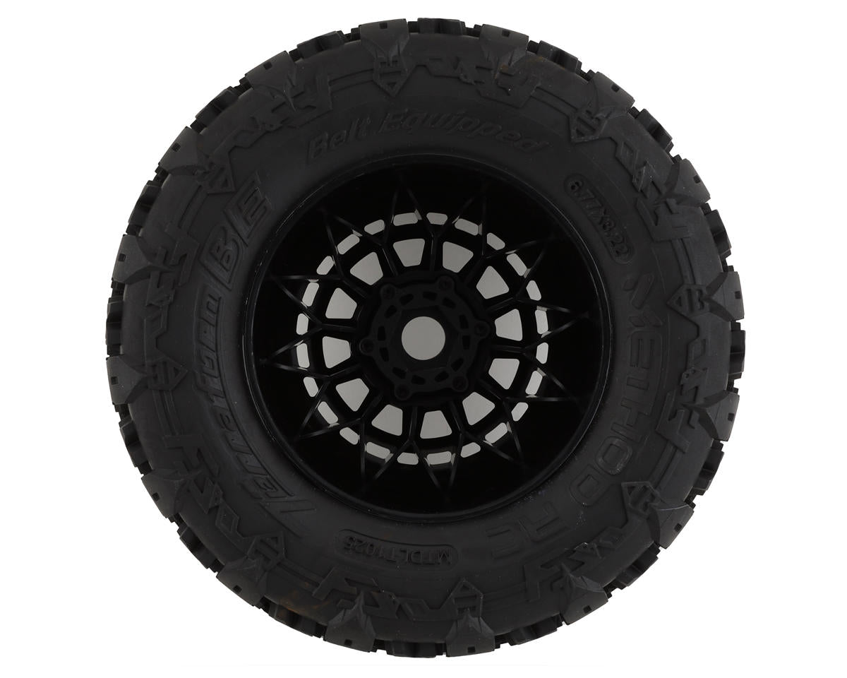 Method MTD1025 RC Terraform Belted Pre-Mount 1/8 Monster Truck Tires (Black) (2)