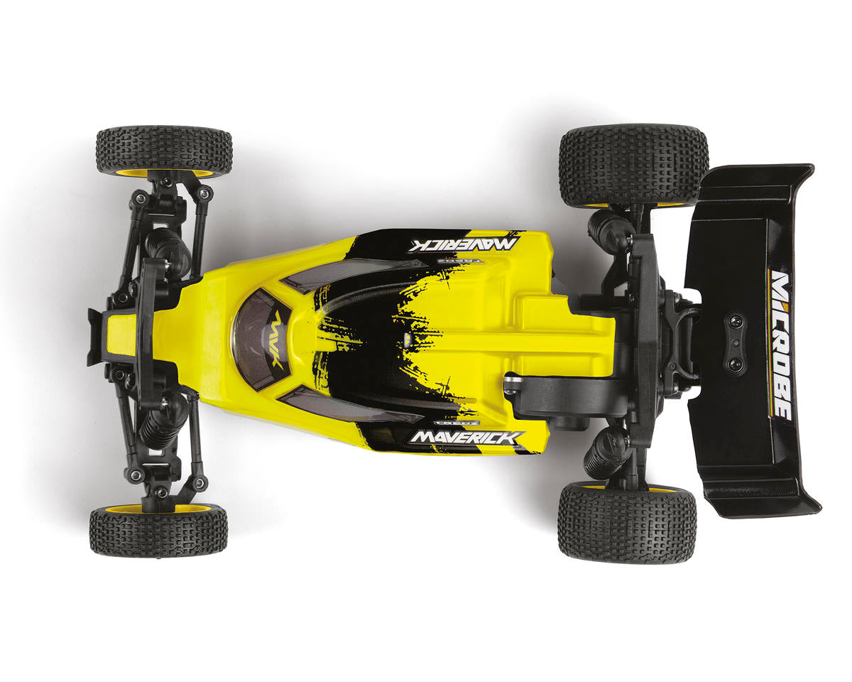Maverick MVK150871 Microbe Flux 1/24 Brushless RTR 2WD Buggy (Yellow) w/2.4GHz Radio, Battery & Charger