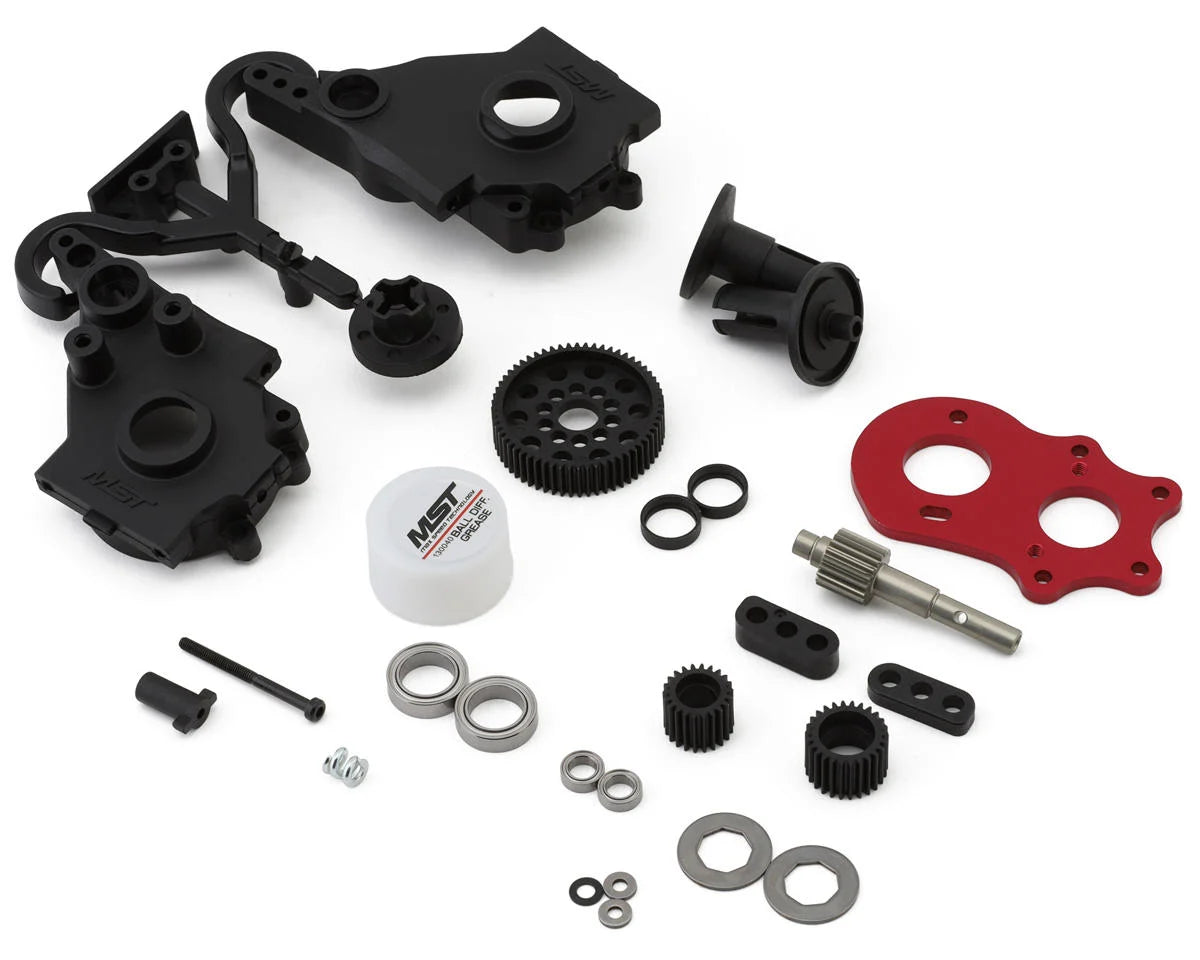 MST 210651R RMX 2.0 S Ball Differential Transmission & Gearbox Set (Red)