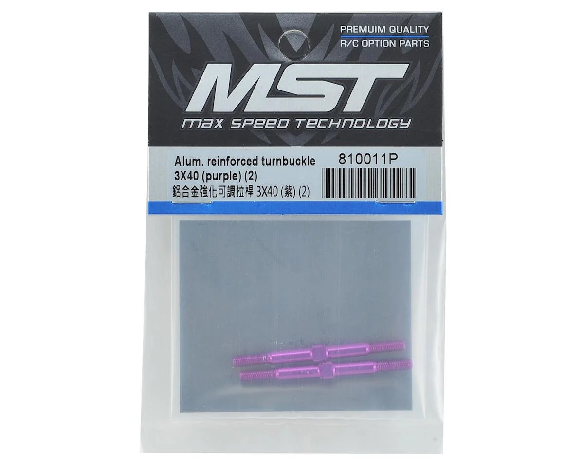 MST 810011P Alum. reinforced turnbuckle 3X40 (purple) (2)