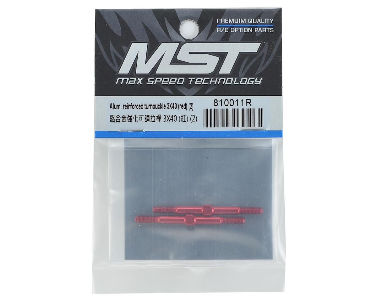 MST 810011R Alum. reinforced turnbuckle 3X40 (red) (2)