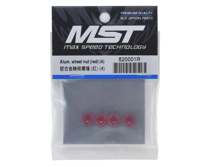 MST 820001R Alum. wheel nut (red) (4)