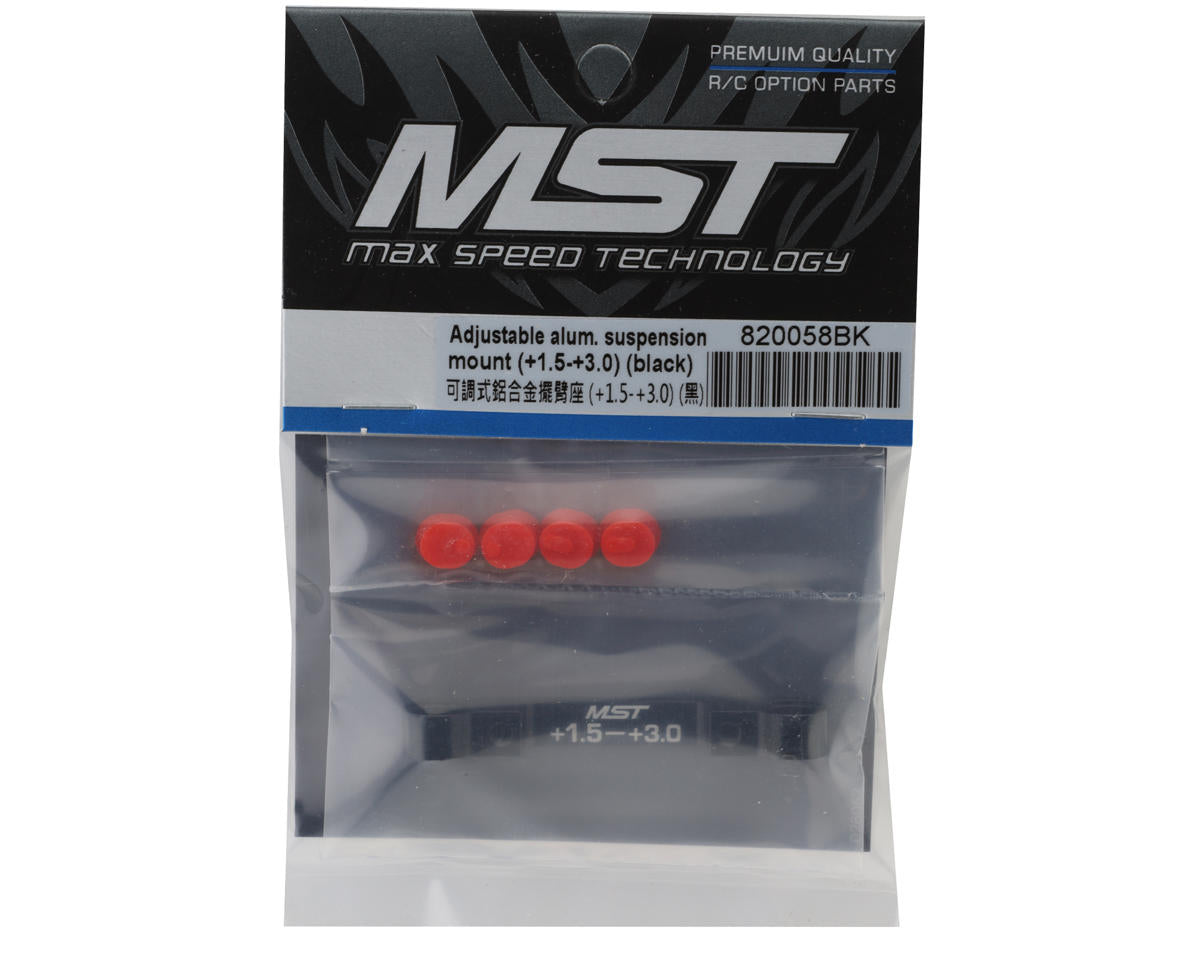 MST 820058BK RMX Adjustable Aluminum Suspension Mount (+1.5/+3.0) (Black)