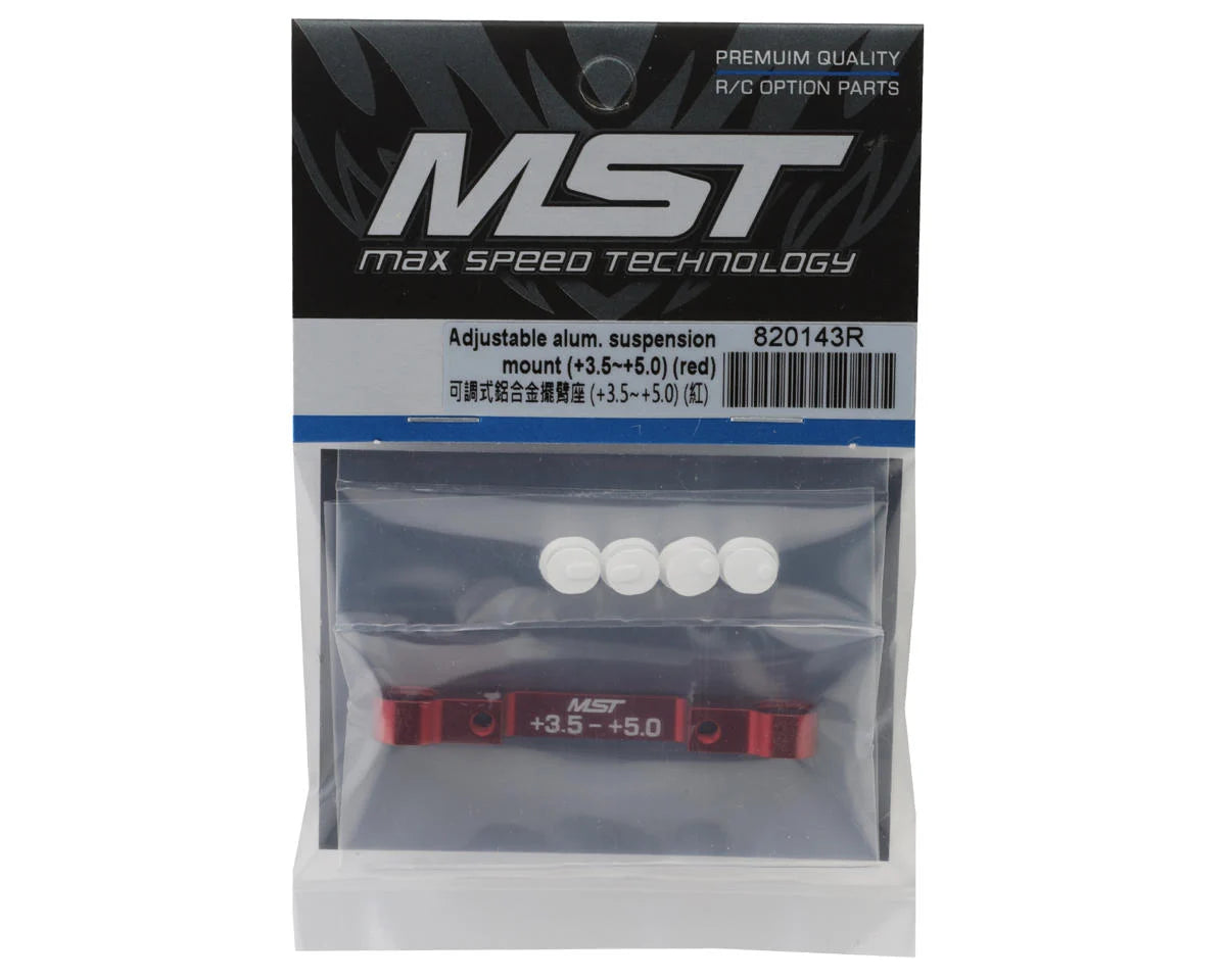 MST 820143R Adjustable Aluminum Suspension Mount (+3.5/+5.0) (Red)