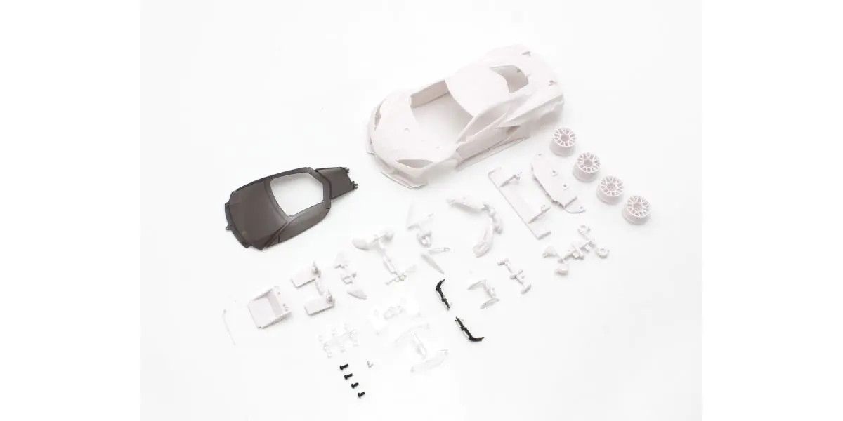 KYOSHO MINI-Z MZN215 CHEVROLET® CORVETTE® C8.R White body set(w/Rim for RWD)