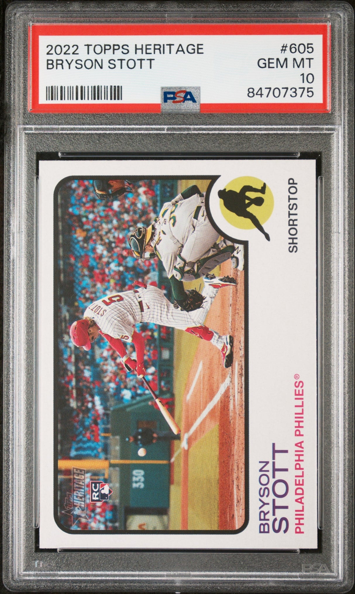 2022 TOPPS HERITAGE BRYSON STOTT #605 - PSA 10 ROOKIE CARD