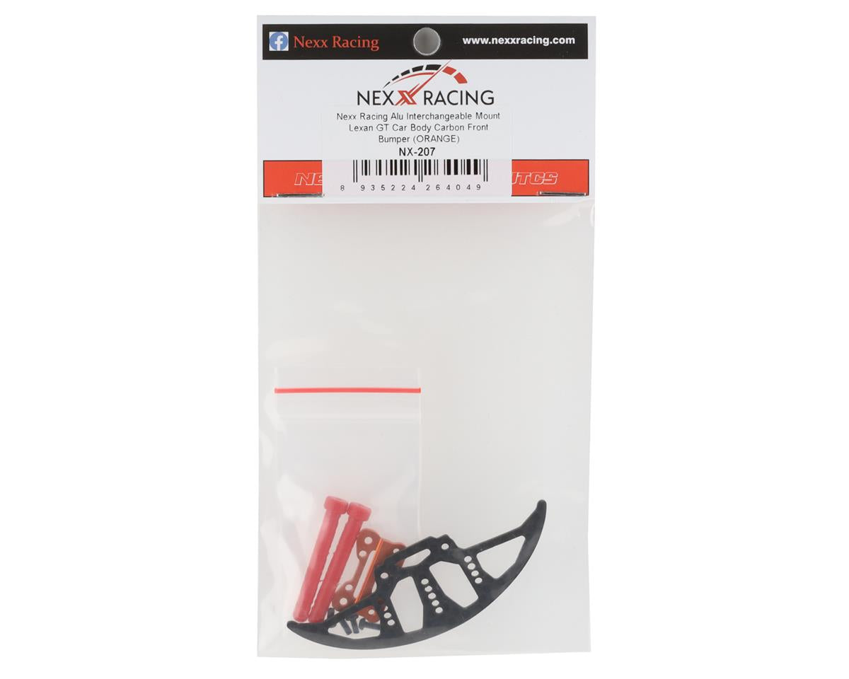 NEXX Racing NX-207 Mini-Z Pare-chocs avant GT en aluminium/carbone (Orange)