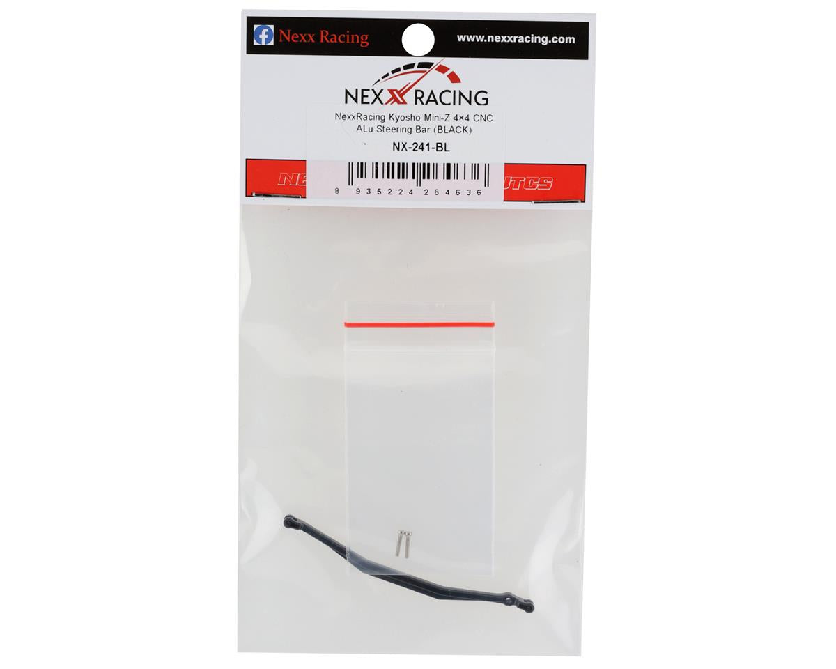 NEXX Racing NX-241-BL Barre de liaison de direction en aluminium (Kyosho Mini-Z 4x4) (Noir)