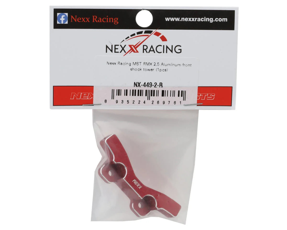 NEXX RACING NX-449-2-R RMX2.5 Aluminum Front Shock Tower (Type 2) (Red)