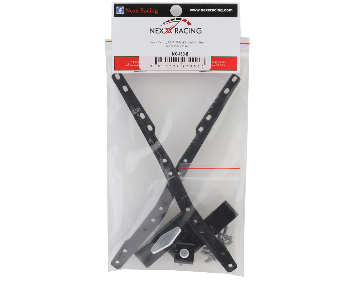 NEXX Racing MST RMX 2.5 Carbon Fiber Upper Deck Assembly (Black)