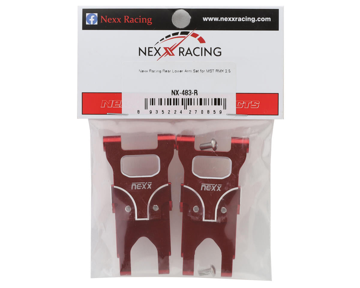 NEXX Racing MST RMX 2.5 Aluminum Rear Lower Arm Set (Red) (2)