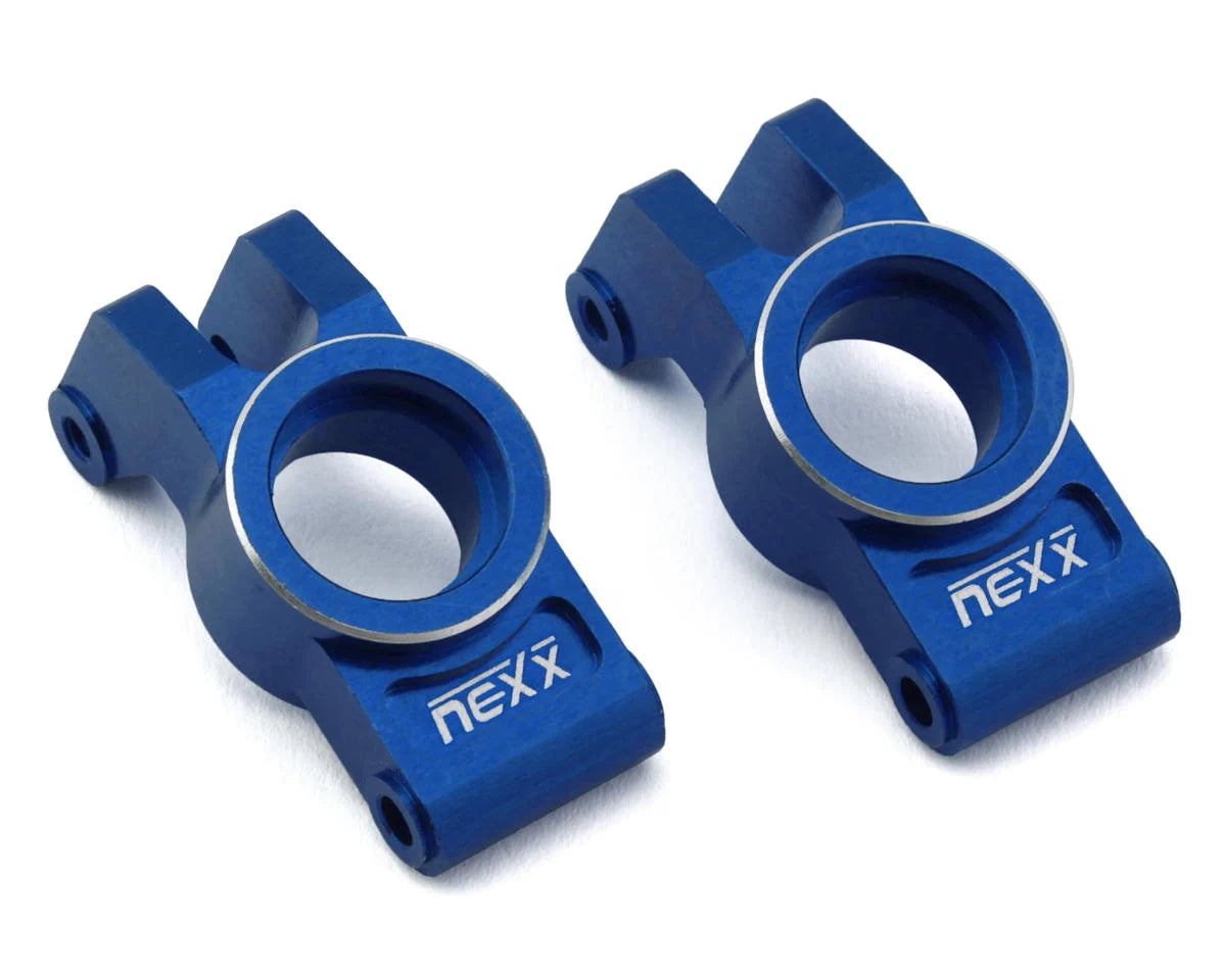 NEXX NX-542-BL Racing Arrma Grom Aluminum Rear Hub Carriers (Blue) (2)