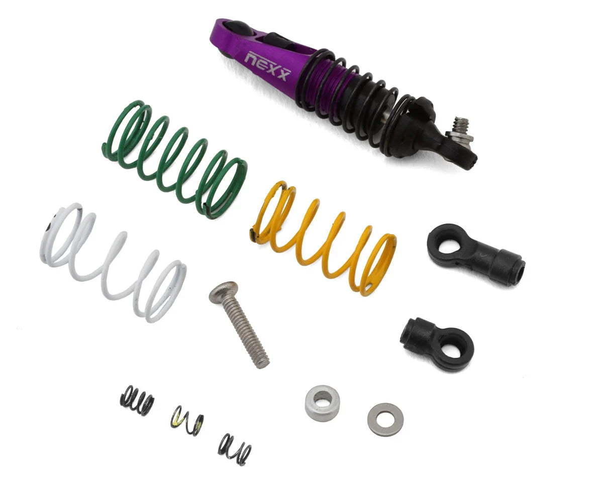 NEXX RACING NX-USA-300-60-P Mini-Z Premium Aluminum Dual Spring Oil-Filled Center Shock (Purple)