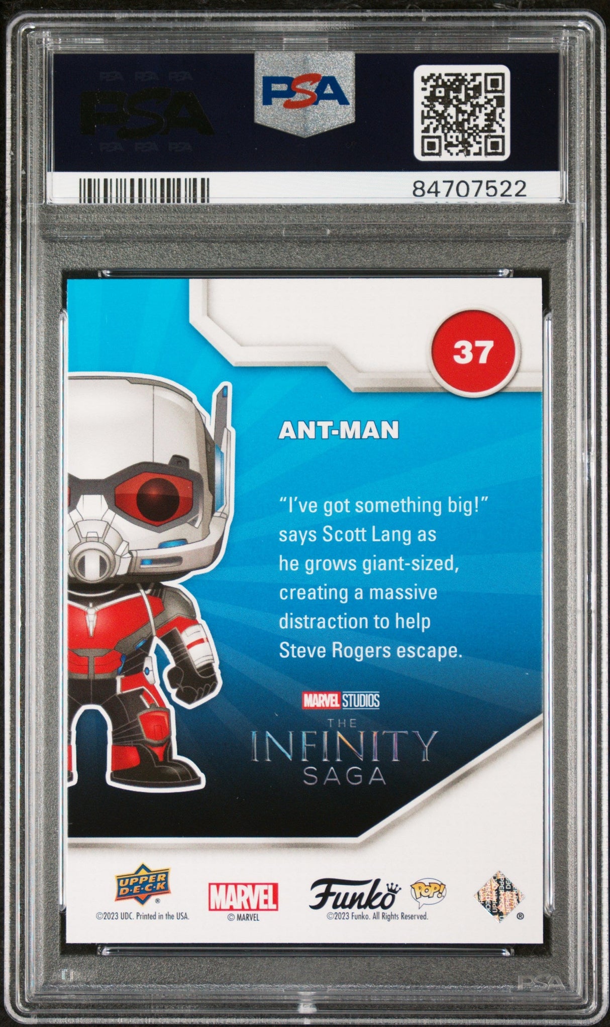 2023 UPPER DECK FUNKO POP MARVEL ANTMAN PLATINUM #37 PSA 10