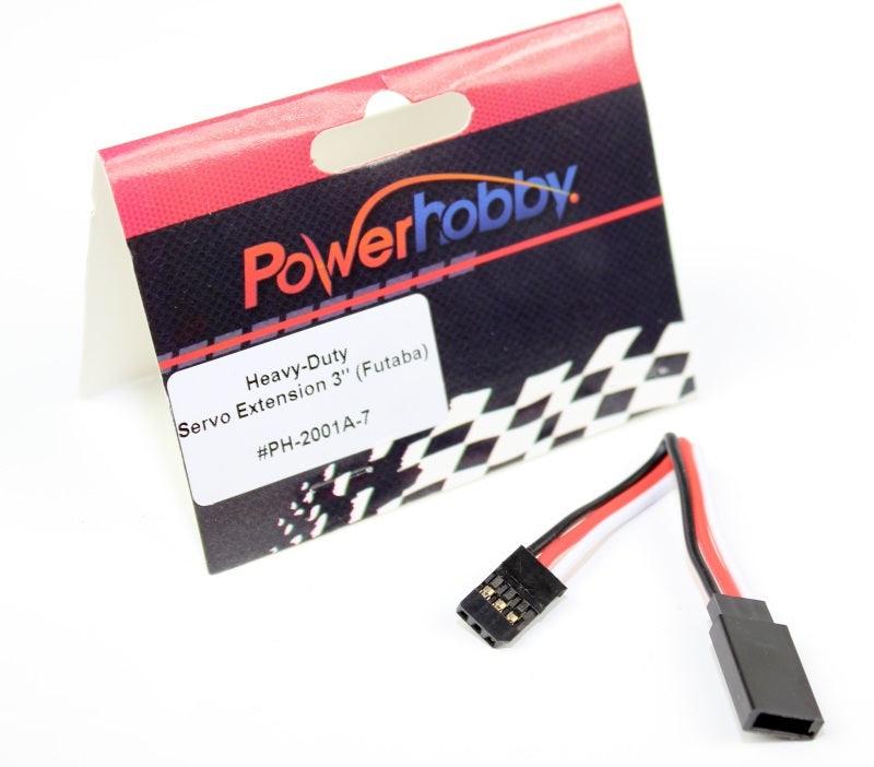 Powerhobby 3" Heavy Duty Servo Extension Wire Futaba Connector J 20AWG