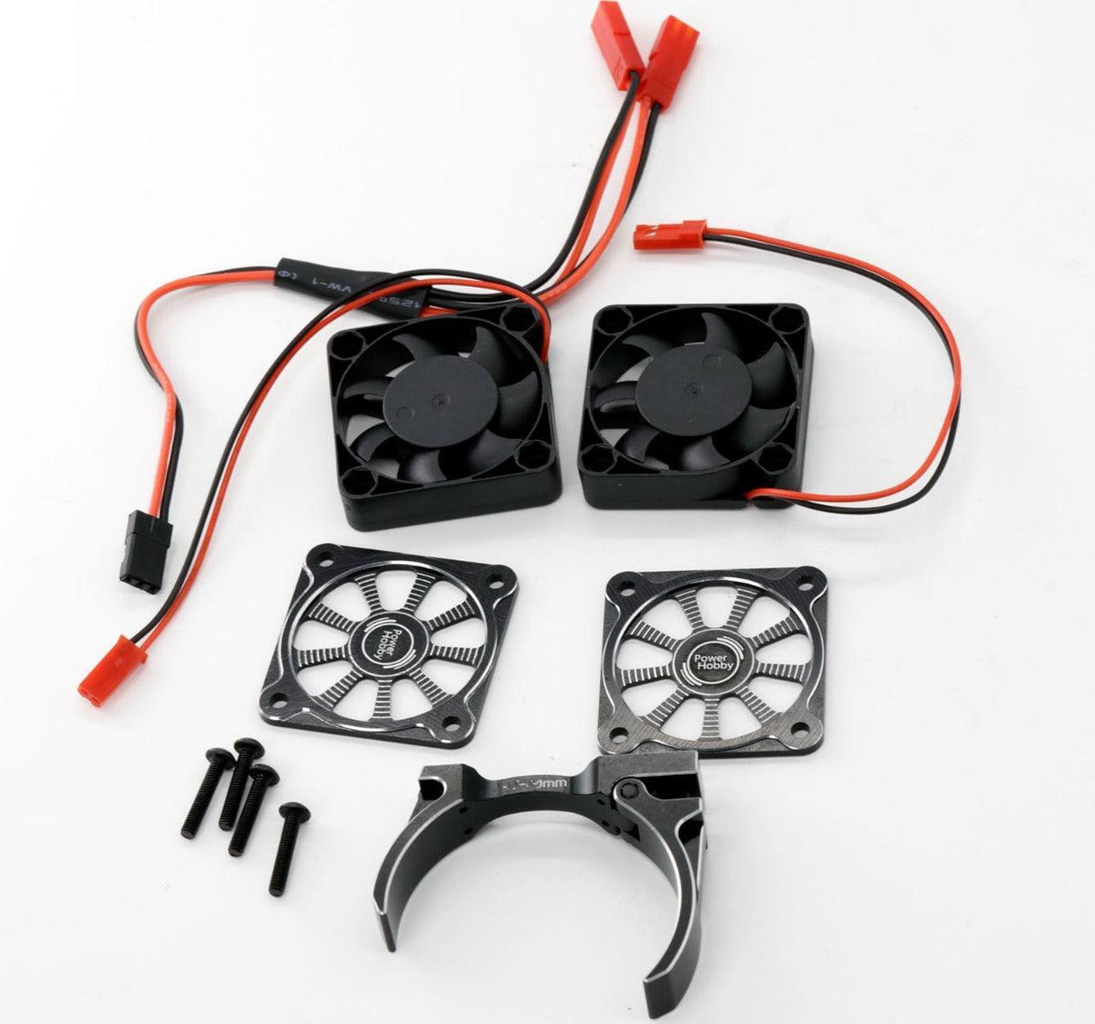 Powerhobby 1/5 Aluminum Heatsink Dual High Speed Cooling Fans w/Cover Black