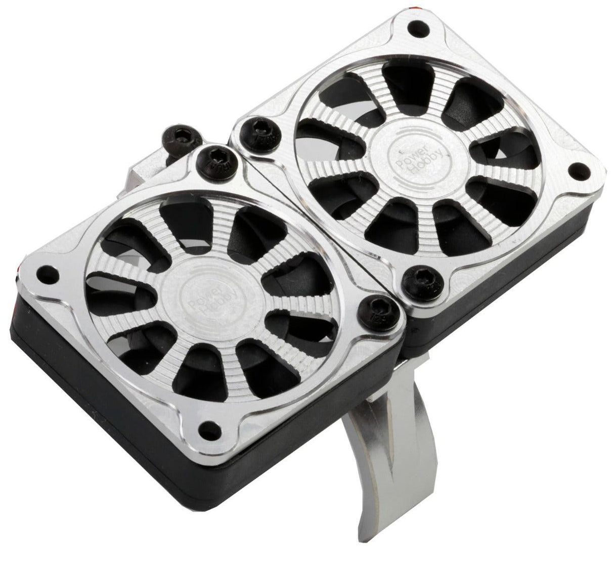 Powerhobby Aluminum Dual High Speed Cooling Fans SILVER Castle Creations 1100kV