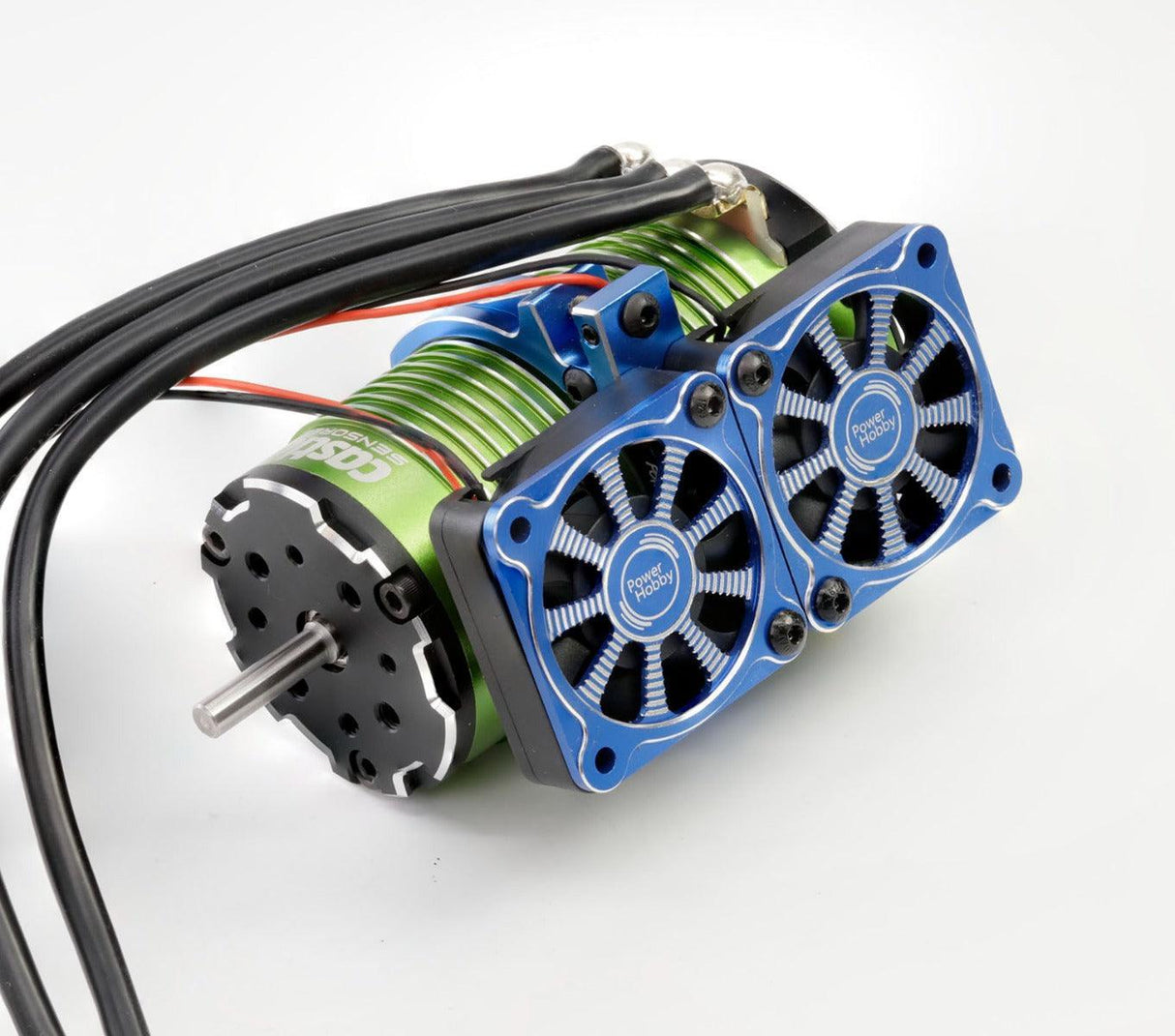 Powerhobby 1/8 Aluminum Heatsink 40mm Dual High Speed Cooling Fans w/Cover Blue