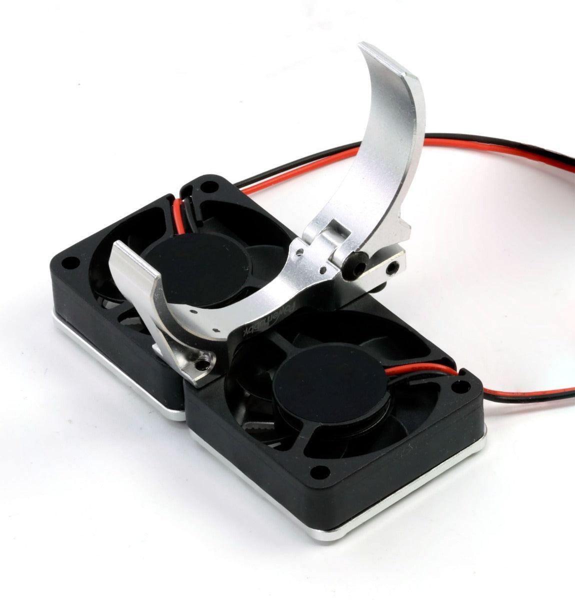 Powerhobby 1/8 Aluminum Heatsink 40mm Dual High Speed Cooling Fans w/Cover Silver