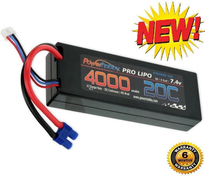 PowerHobby 2S 4000mAh 20C Lipo Battery w EC3 Plug : Blackjack 24"