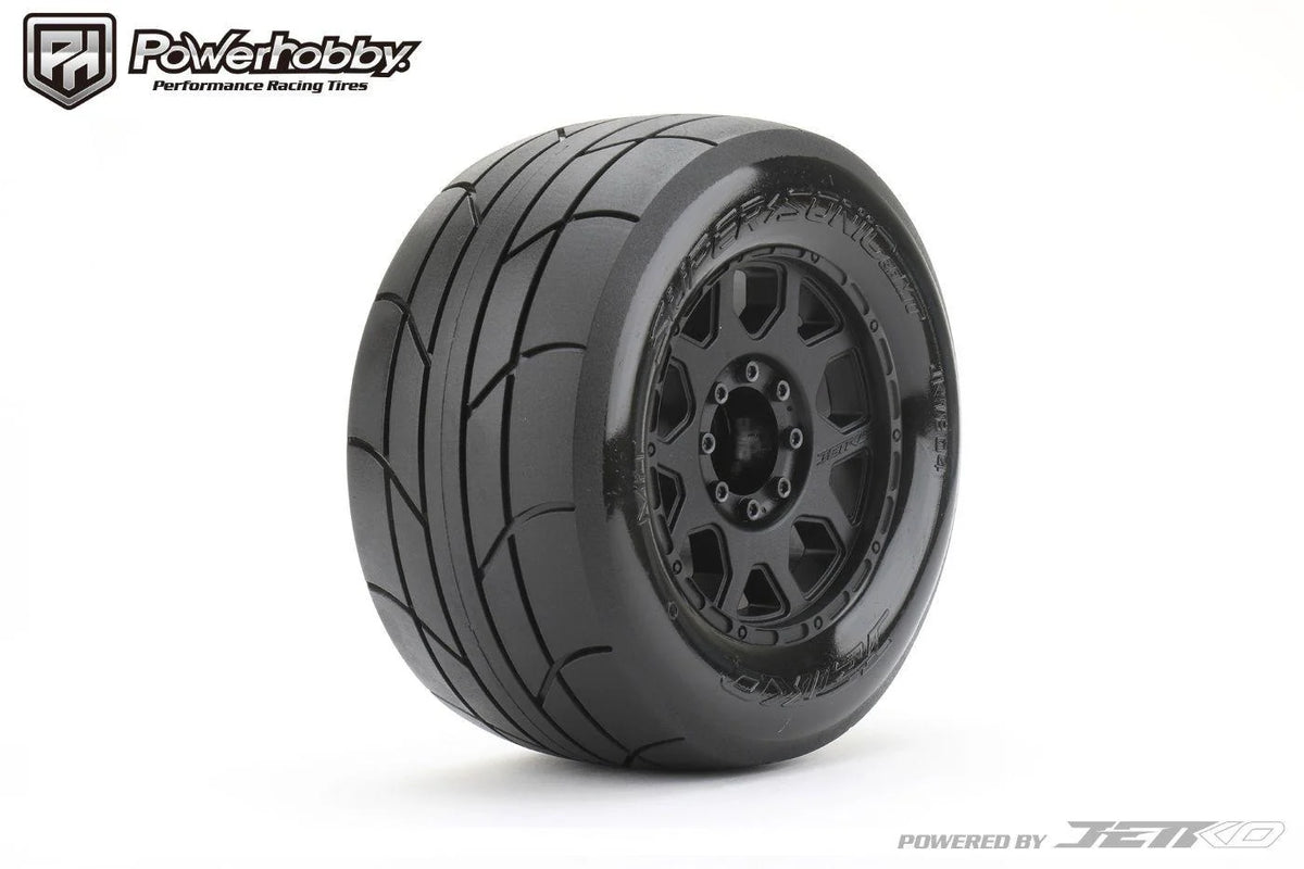 Powerhobby PHB1804CBMSGB 1/8 MT 3.8 Super Sonic Belted Mounted Tires w Removable Hex Wheels (2)