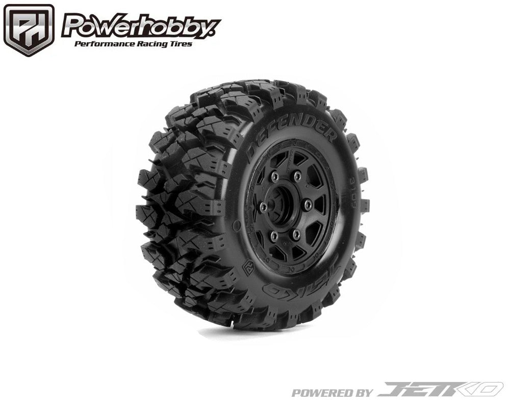 Powerhobby Defender SC Belted Tires (2) with Removable Hex Wheels