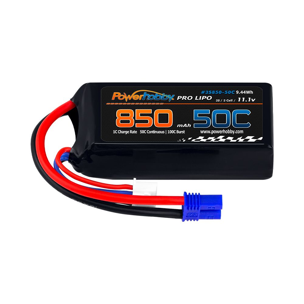 Powerhobby PHB3S85050EC2 3s 11.1 800mah 50c Batería Lipo con enchufe ec2