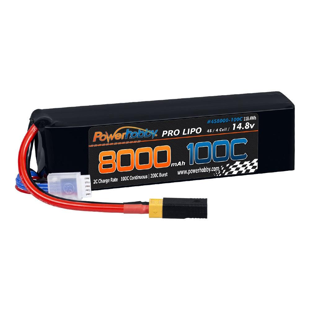 Powerhobby 4s 8000mah 100c Lipo Battery w XT60 Plug + Adapter