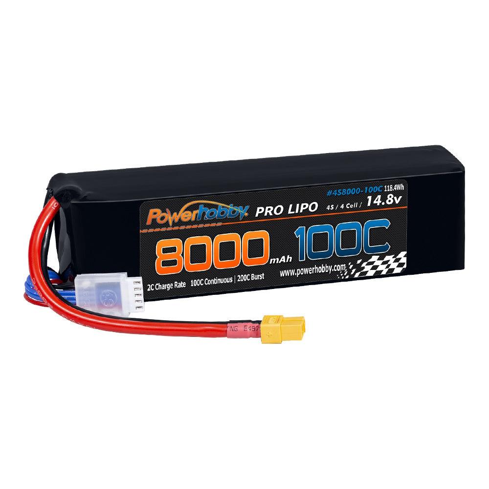 Powerhobby 4s 8000mah 100c Lipo Battery w XT60 Plug + Adapter