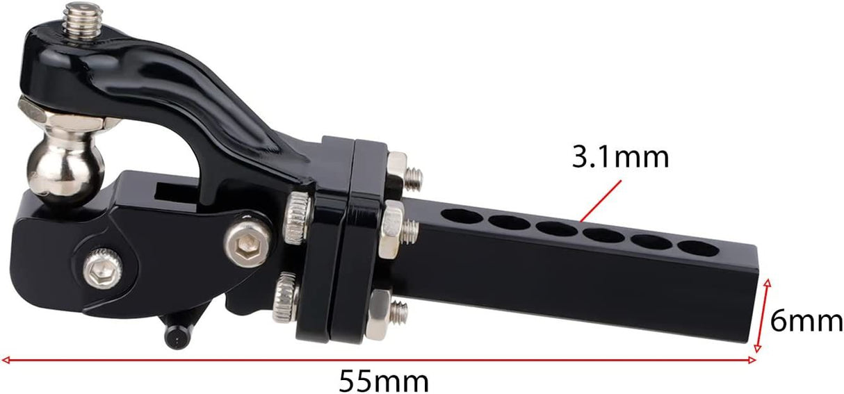 Powerhobby PHB5527Black Rescue Tow Trailer Hook Hitch Black 1/10 Crawler