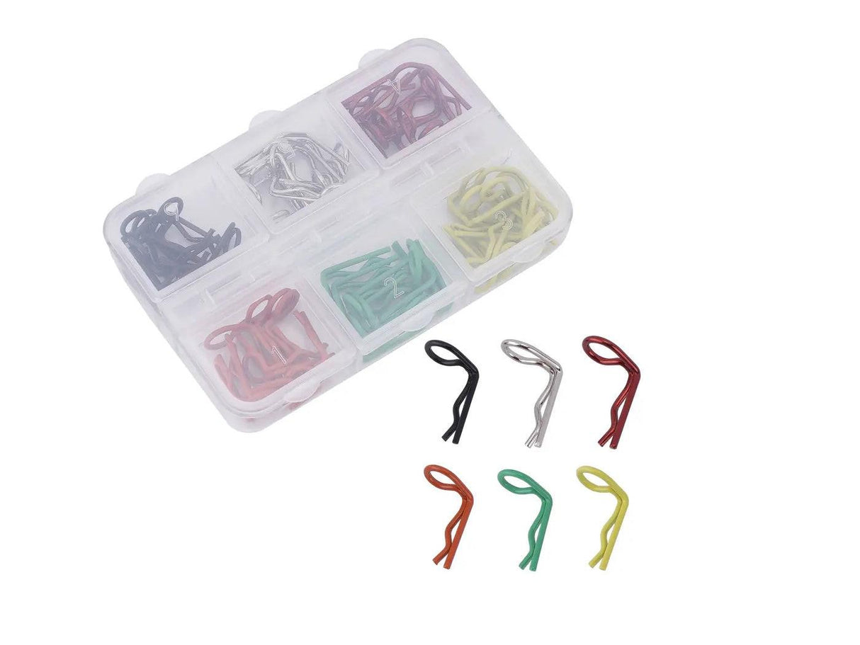 Powerhobby 60PCS 90-Degree Angle Body Clips Bent Springy Pins