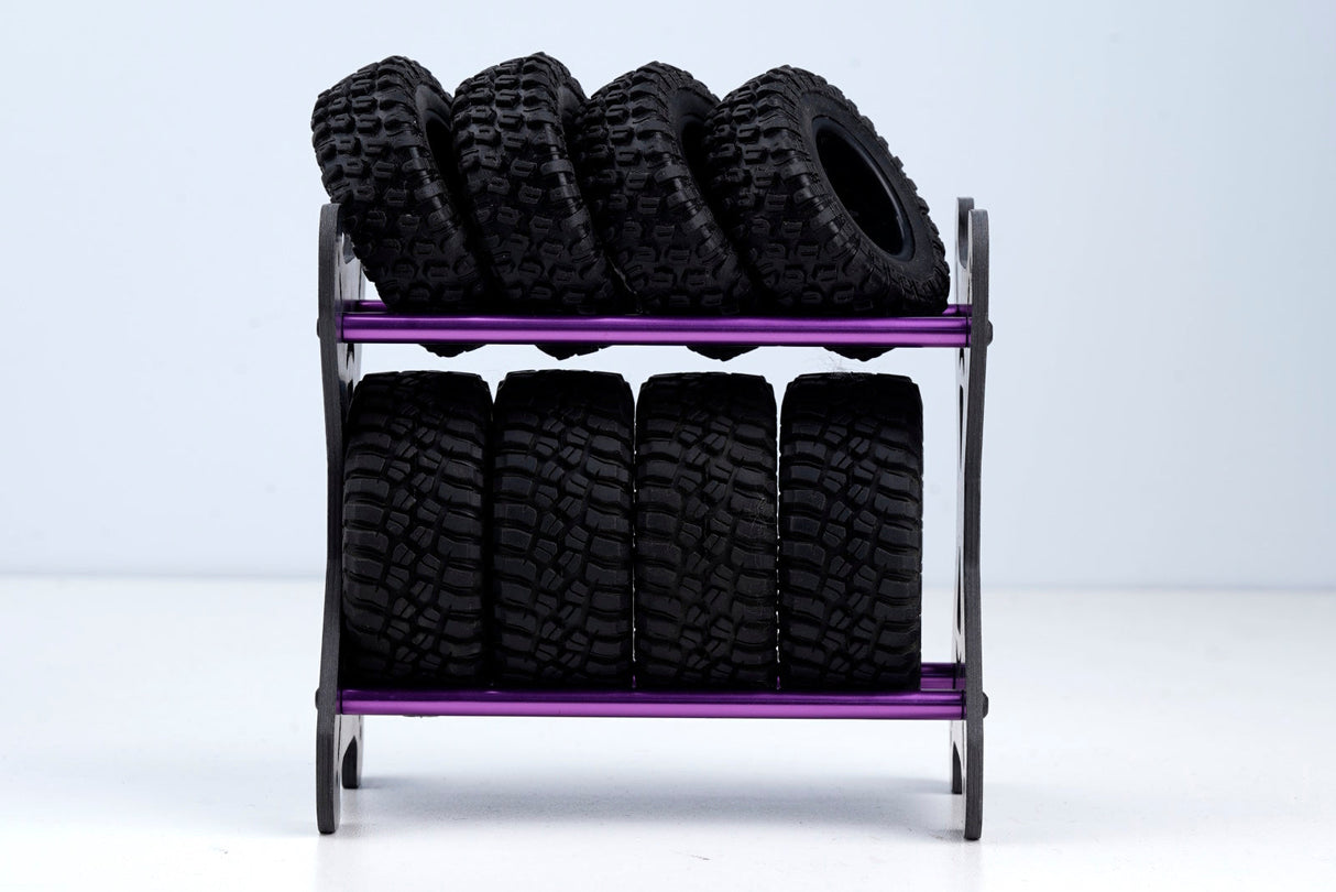 Powerhobby Carbon Fiber Tire Storage Rack FOR 1.0" Tires 1/24 Purple